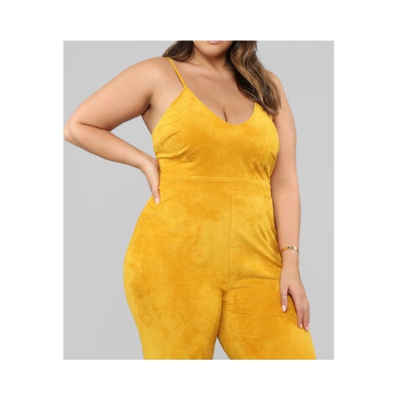 ‘Just A Fling Suede Jumpsuit’ - Mustard💛 - Picture 2 of 7